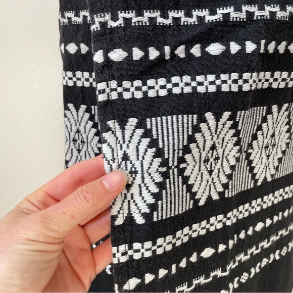 VINTAGE WOVEN COTTON EMBROIDERED MAXI MIDI WRAP SKIRT - Picture 10 of 11